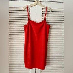NWT H&M ORANGE RECYCLED POLY MINI-SLIP DRESS SIZE MEDIUM